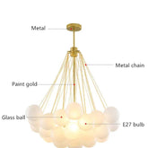 Large Pendant Glass Light with Nordic Bubble Design
